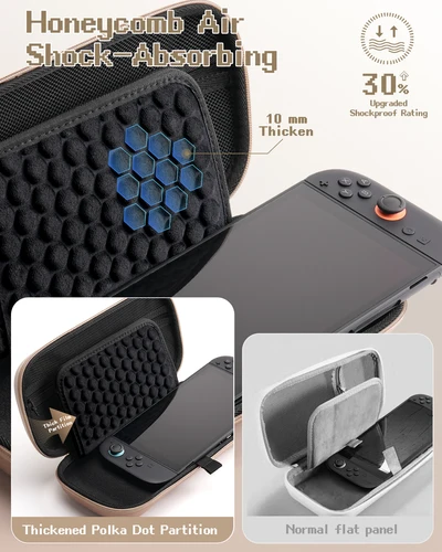 Imagen 2 del producto Estuche de transporte de viaje para Nintendo Switch 2 y Switch OLED, bolsa de almacenamiento protectora impermeable antiarañazos con 10 ranuras para tarjetas de juegos