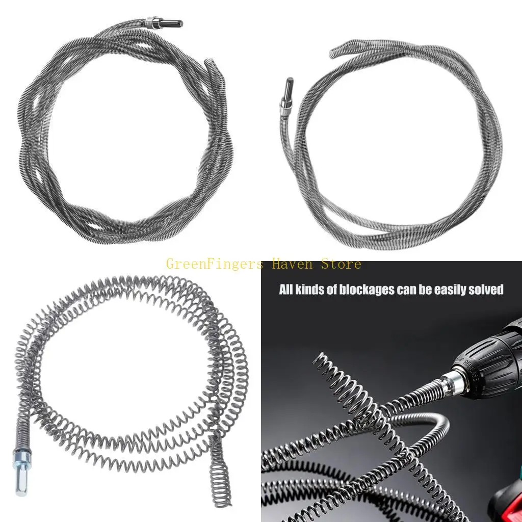 F68D Electric Drill Drain Auger Snake Spring Cleaner Tool With Reinforced Steel Coil Design For 35mm to 100mm Pipe Unclogging