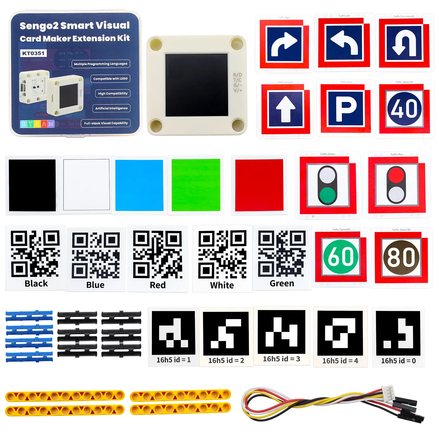 AI Vision Module Sengo2 AI Smart Maker Extension Kit Compatible with LEGO Blocks for Arduino&Micropython&KidsBlock Programming