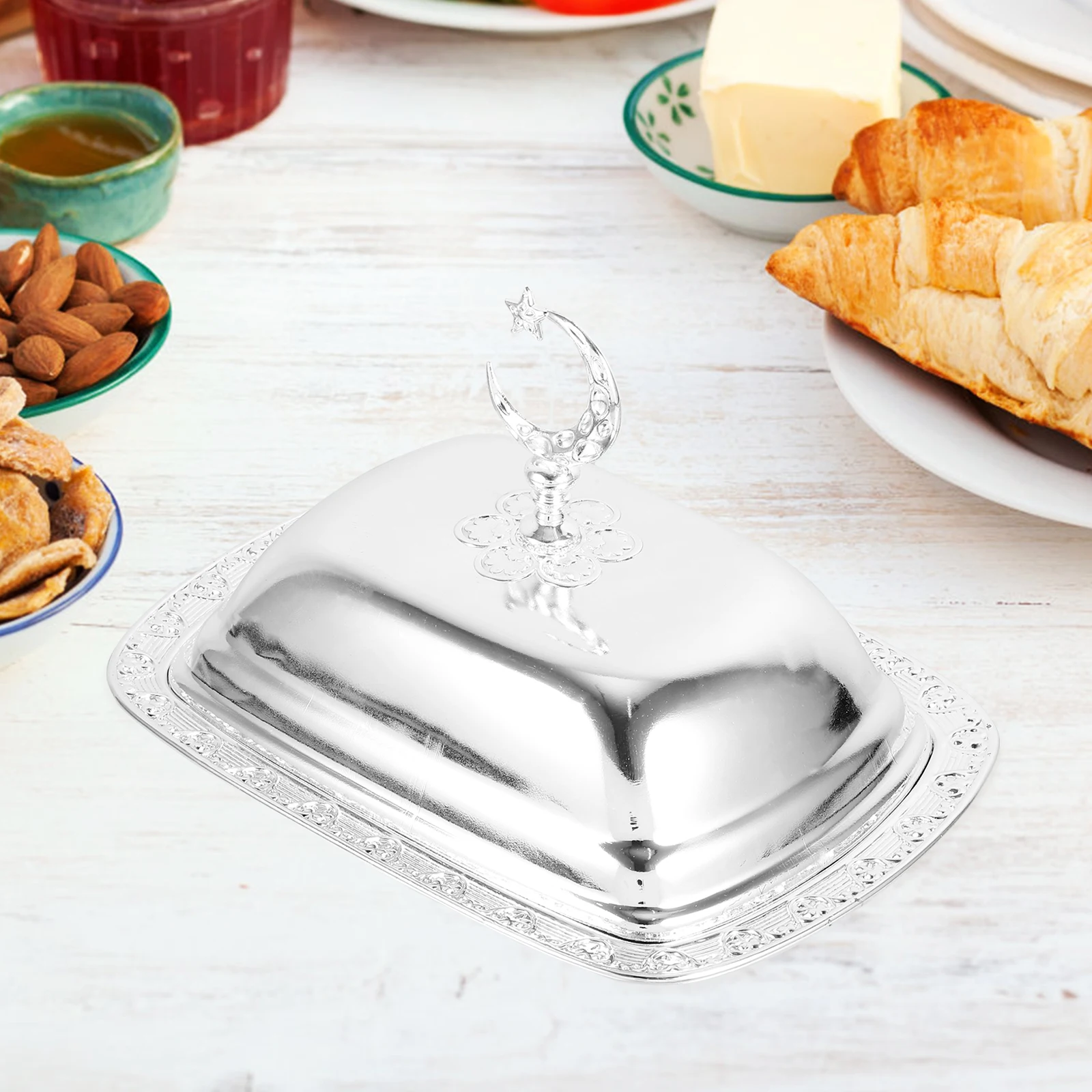 

Vintage Iron Butter Dish Lid for Home Kitchen Party Banquet Restaurant Reusable Cheese Box Container Retro Style
