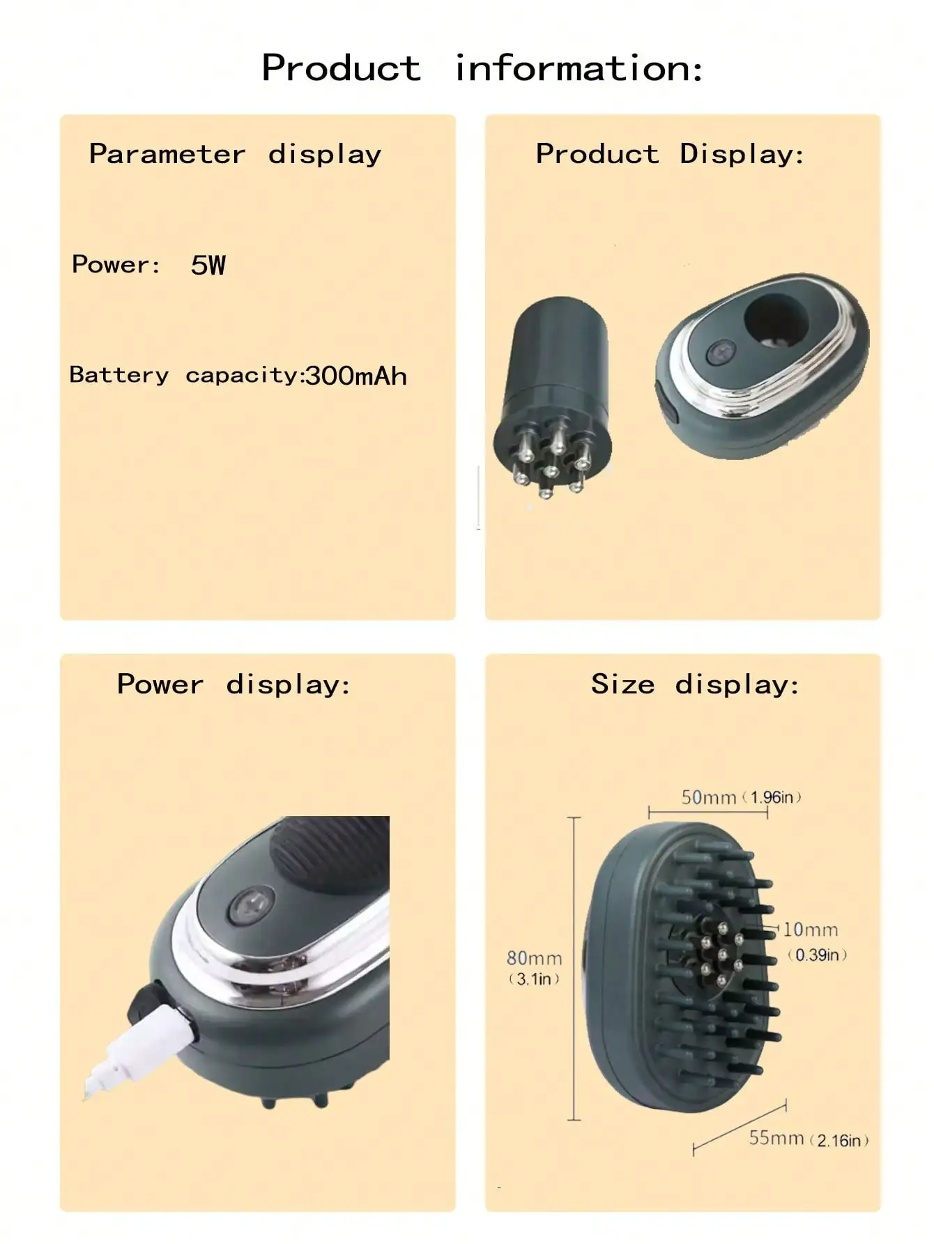 

2026 Massage Comb with Removable Liquid Reservoir, Scalp Massage Tool for Applying Hair Care Oil, Head Massage Device Rechargeab