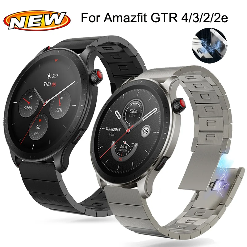 New Upgrade Magnetic Buckle Link For Amazfit GTR 4 Stainless Steel Bracelet For Amazfit GTR 2 2e 3 3Pro gtr 47 Correa Watchband