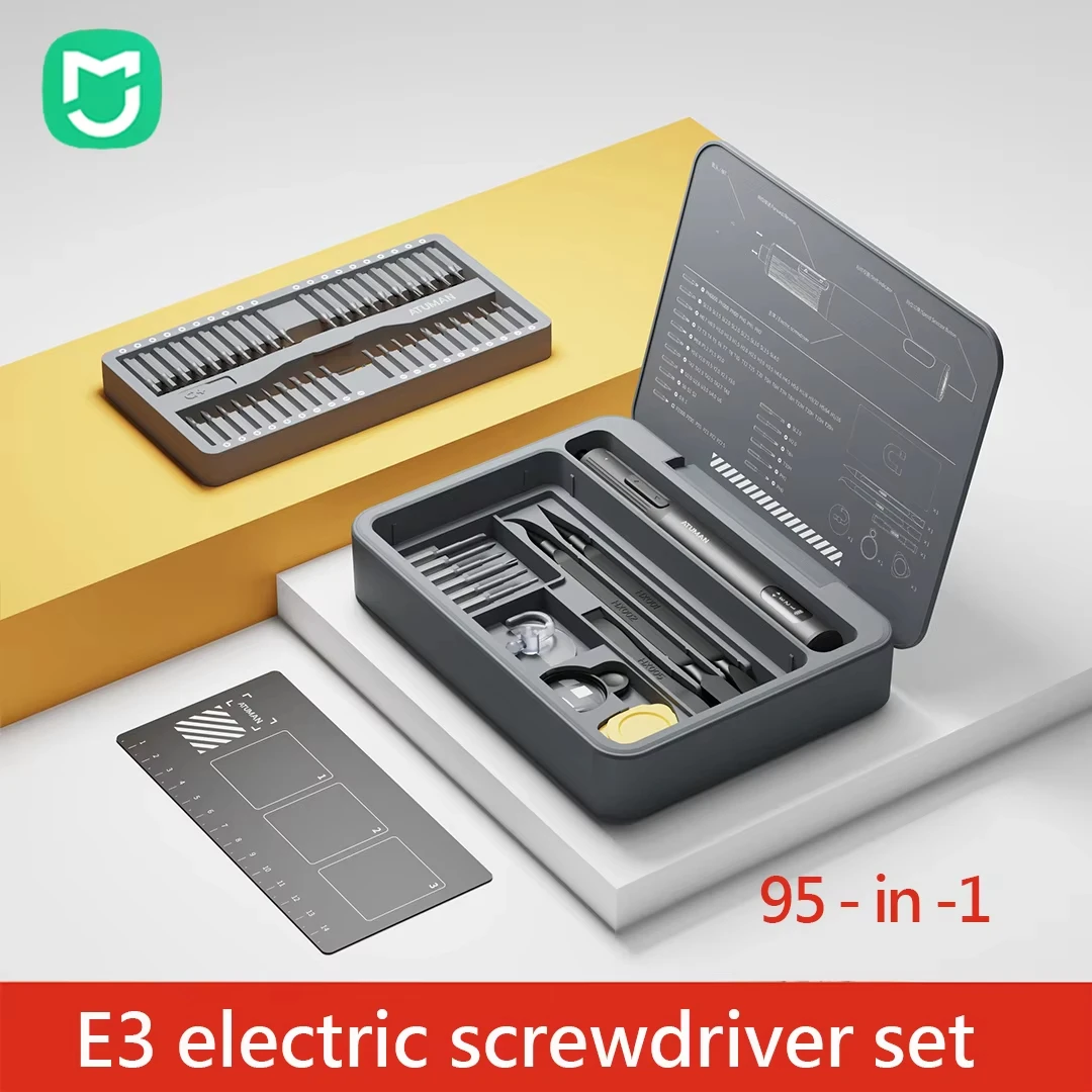 DUKA ATuMan E3 Precision Electric Screwdriver Set,95‑in‑1 Rechargeable Repair Tool Kit 650mAh Portable Steel Bits Screwdriver