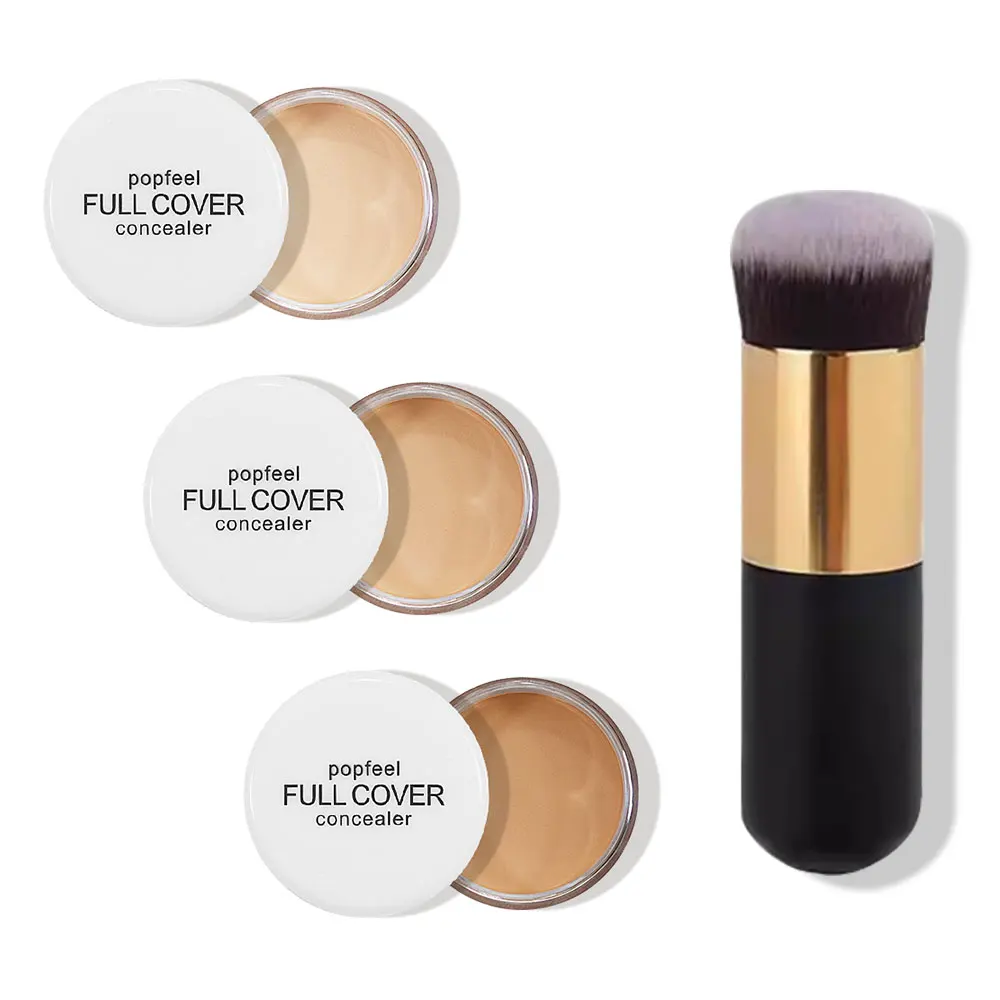 POPFEEL Concealer With Brush, Full Coverage, Correct and Conceal Imperfections