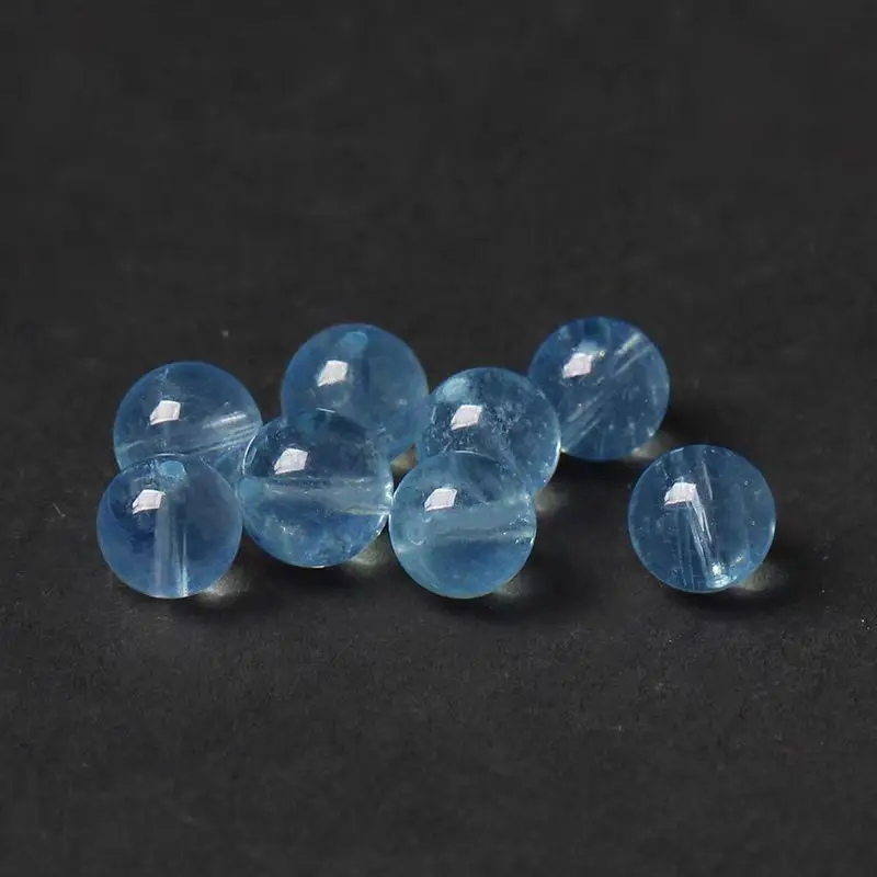 one PIECE loose beads blue Topaz round   for DIY jewelry making FPPJ wholesale beads nature gem stone