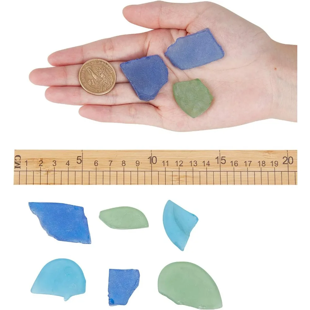 3 ألوان زجاج الكوبالت الأزرق أكوا وزجاج البحر الأخضر البلوري للحرف الفنية ومجموعة السائبة من زجاج البحر للديكور