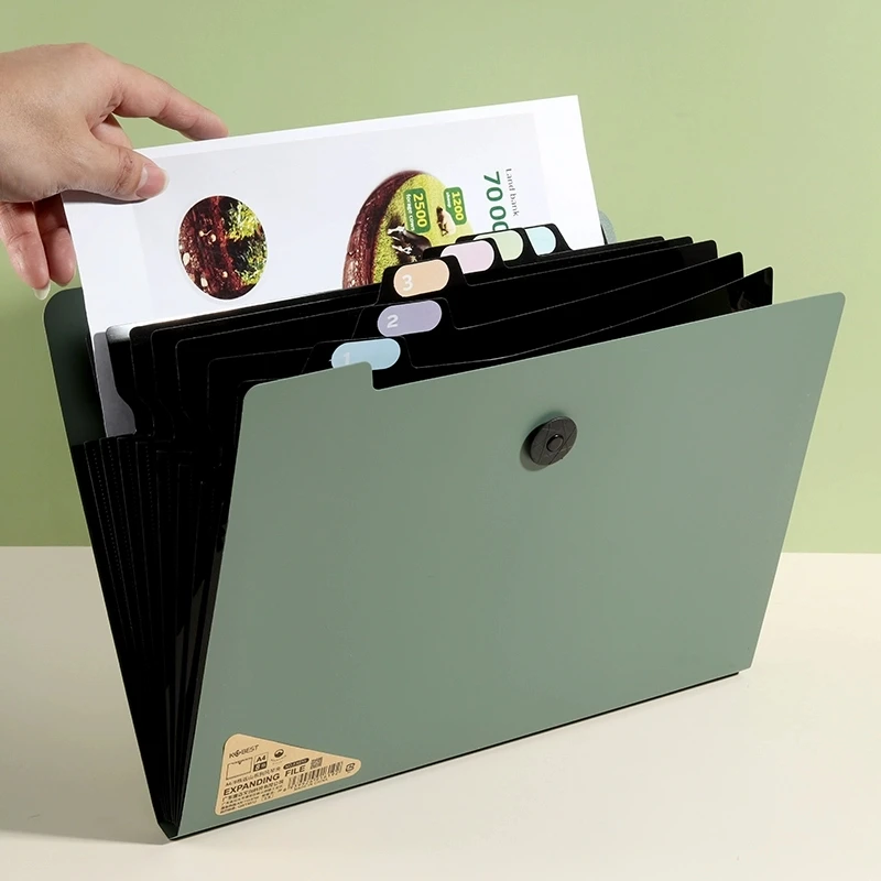 توسيع مجلد الملفات A4 منظم الورق تصنيف منظم الملفات الجيب مجلد A4 الأفقي لتخزين المستندات