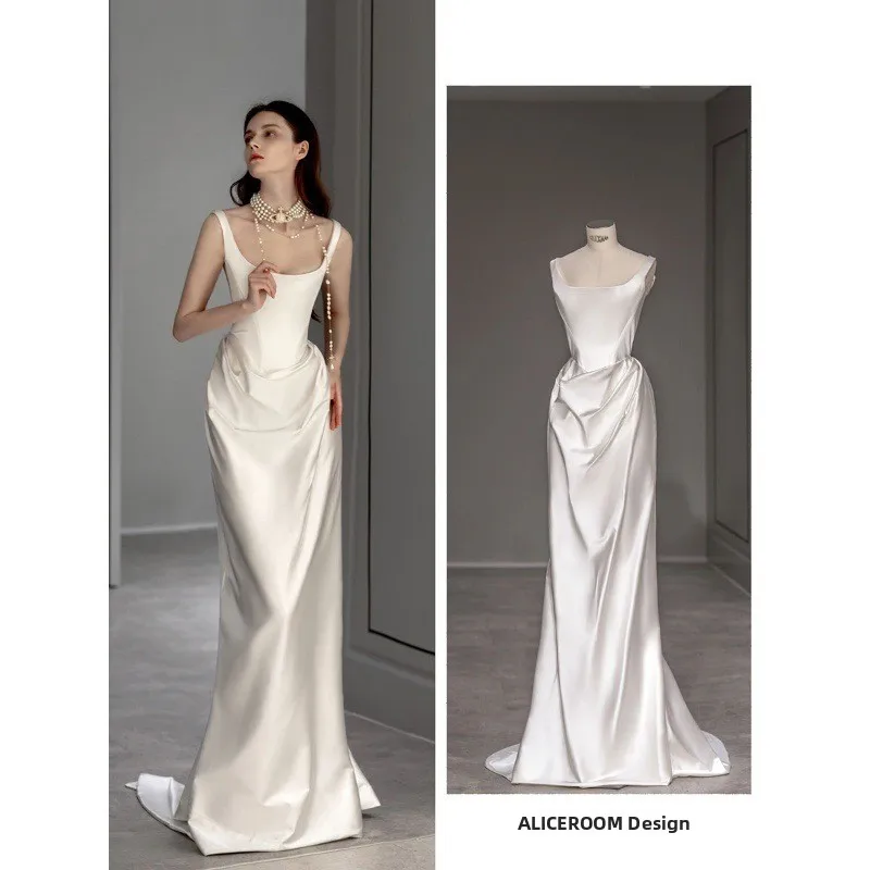 الحرير الساتان ضوء الزفاف الدكتور الكرة ثوب أليس الأصلي ip Zhaolu Si الملكة الغربية الراقية العروس ثوب مسائي طويل