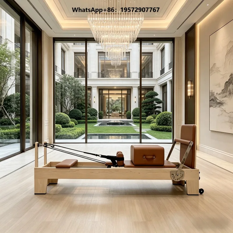 Professional Maple Wood Pilates Reformer Machine for Home Gym Studio Quality Solid Wood Core Training Pilates Bed