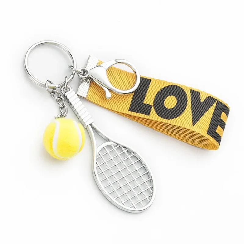 2021 New Mini Tennis Racket Keychain Creative Cute 6 Color Love Sport Keychains Car Bag Pendant Keyring Sports Enthusiast Choice