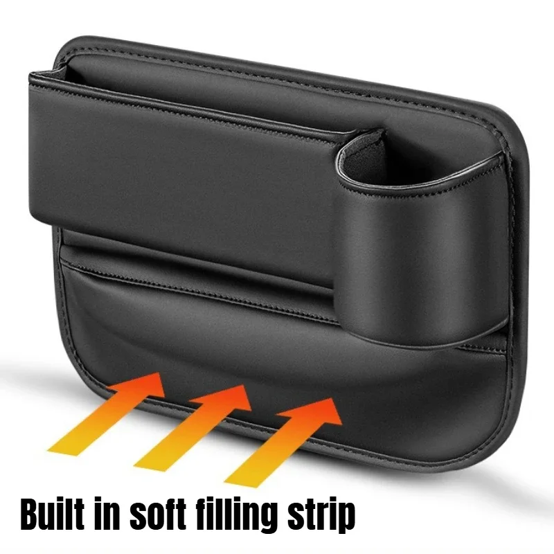 Car Seat Gap Storage Box Multifunctional Storage Bag PU Leather Large Capacity Gap Filling for Phone Card Car Storage Supplies