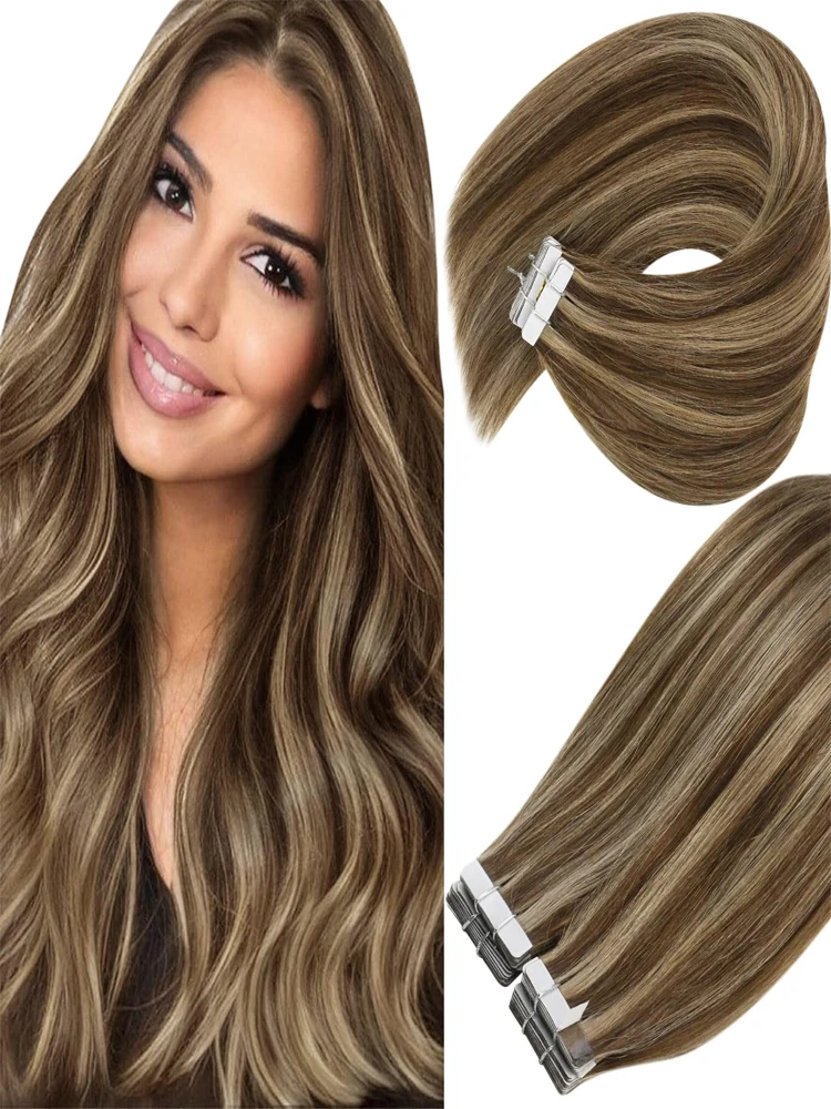 

Shinehair PU Various 100% Real Human Hair Extensions 18-30 Inch highlighted Human Hairs Bundles Unprocessed Straight Virgin Hair