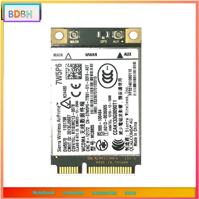 Módulo Móvel 4G HSPA+ WWAN BD Desbloqueado MC8805 DW5570 7W5P6 para DELL Latitude E5440 E6440 E6540 E7240 E7440 M4800 M680