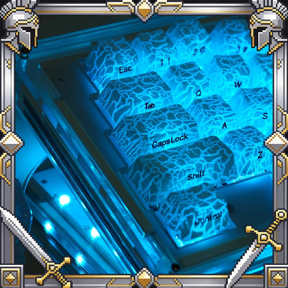 

XVX Ice Crack 2.0 PC Keycaps Light Transmission Keycap IMD Process Ergonomic Design Keyboard Keycaps Customized PC Gifts