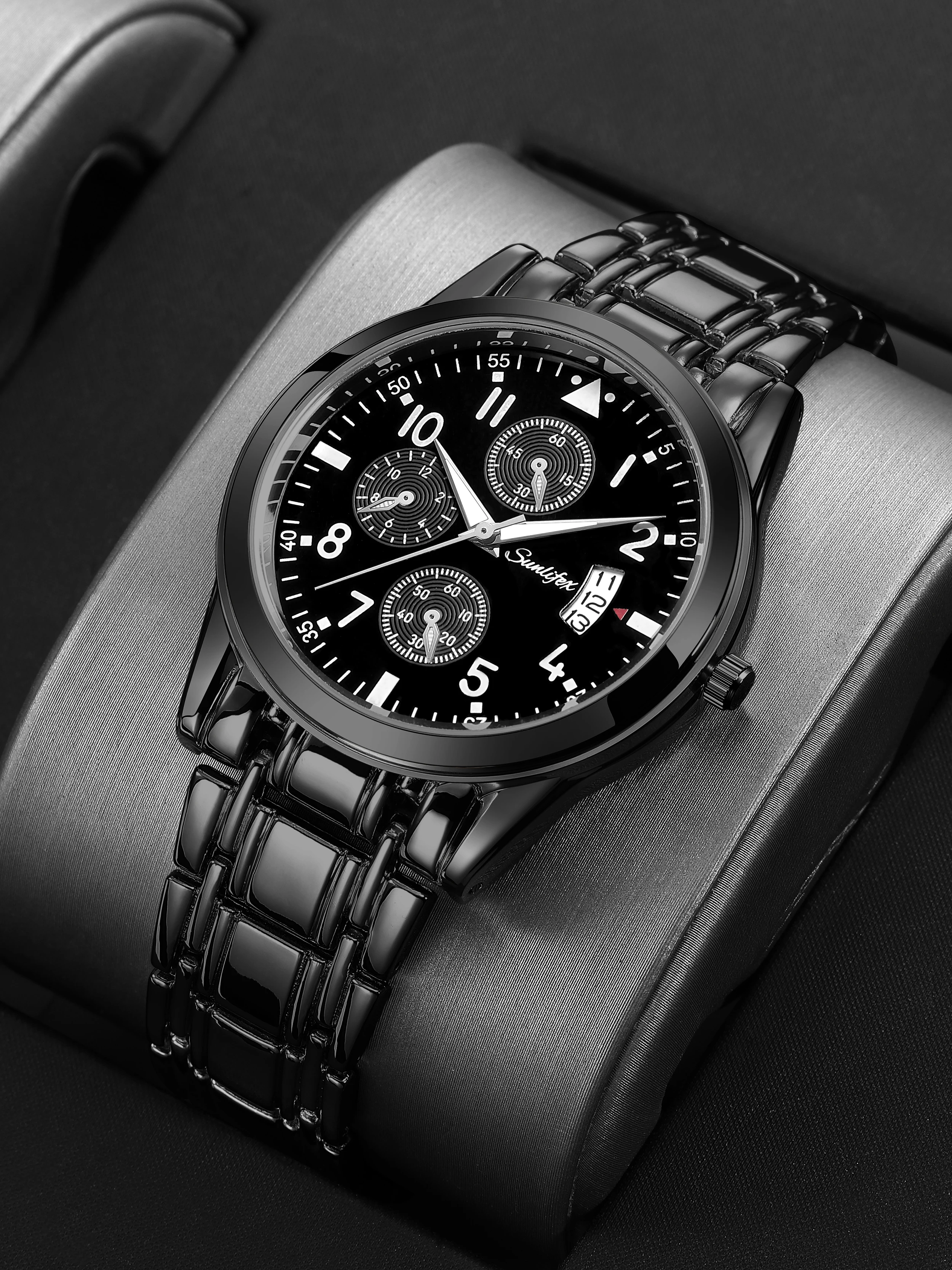 Brand men's watches Business quartz-watch luminous waterproof steel strap relogios masculinos