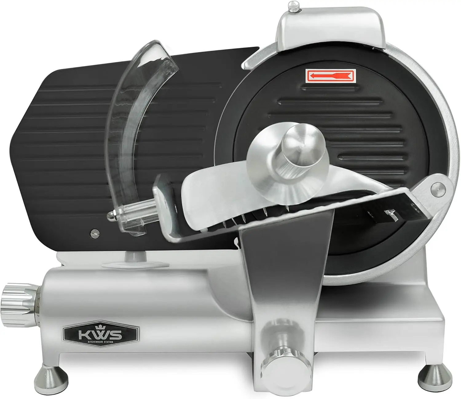 All Metal 320W Electric Meat Slicer 10-Inch with Non-sticky Teflon Blade & Extended Back Space, Frozen Meat/Cheese/F