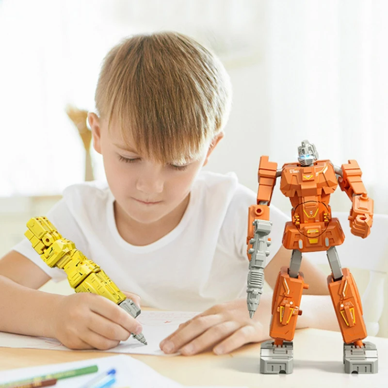 Children Robot Deformation Pen 2 In 1 Creative Stationery For Elementary School Students Learning Supplies Children Puzzle Toys