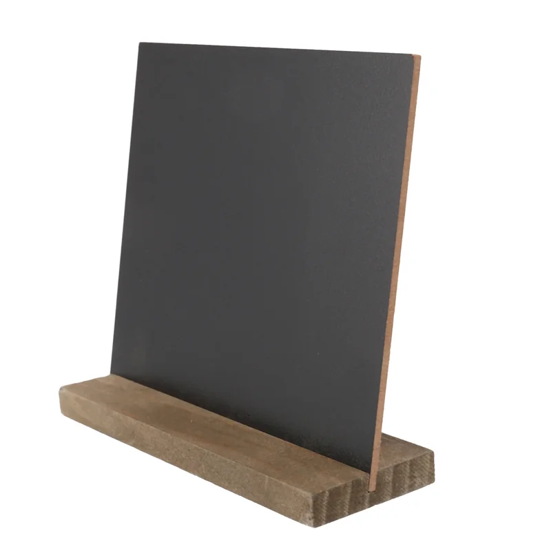 A72Z 18 Pack Rustic Chalk Board Sign With Wood Stand For Wedding Decorations Signs Labels 6X5 Inch Blackboard