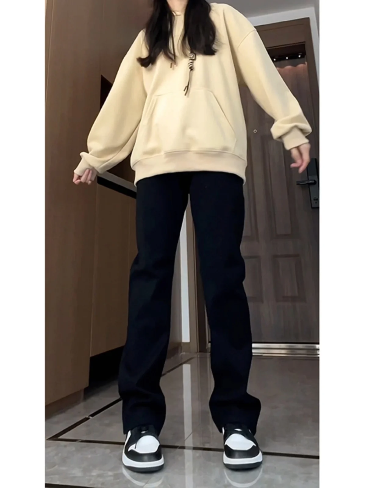 

Cleanfit Elastic Fce Lined Denim Jeans Men's Autumn Winter Flare Pants Youth Faion Straight Leg Jeans Durable Wear