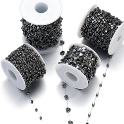 1Meter Irregular Natural Stone Stainless Steel Chain Love Shape Bead Necklace Bracelet Accessories for DIY Jewelry Making