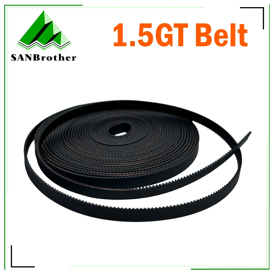 1.5GT 1.5M Open Ended Timing Belt Width 6/9/10/12mm Transmission Belt Rubber Small Backlash Positioning Accuracy 3D Printer