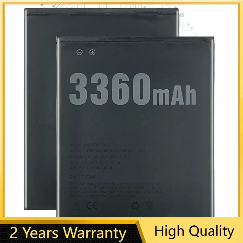 Battery For DOOGEE X10, BAT17603360, 3360mAh