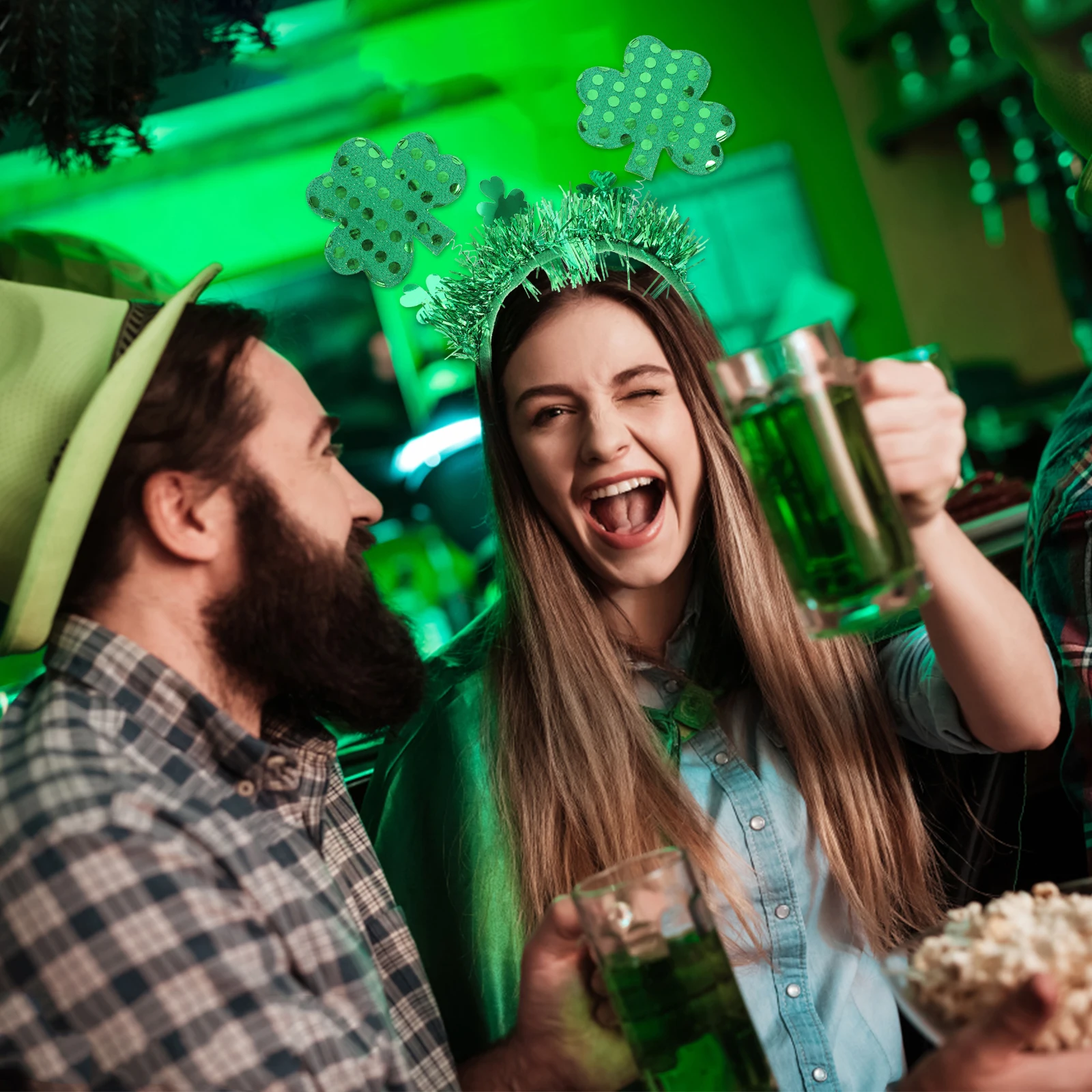 

2pcs Headband For St. Patrick'S Day Party Costume Kids Adults Hair Decor Celebration Wear Accessory