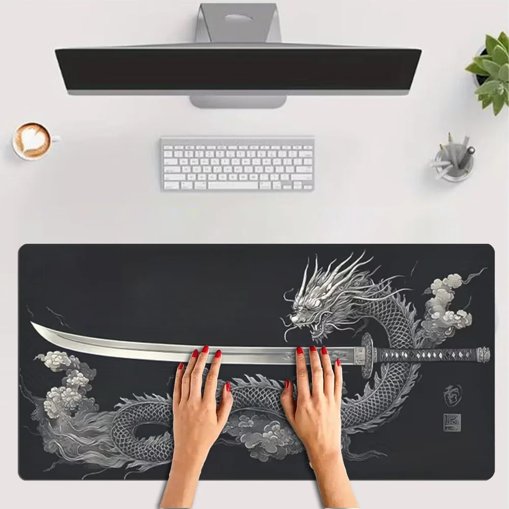 High-definition printed dragon pattern table mat, multi-functional, suitable gaming and office use alfombrillas para escritorio