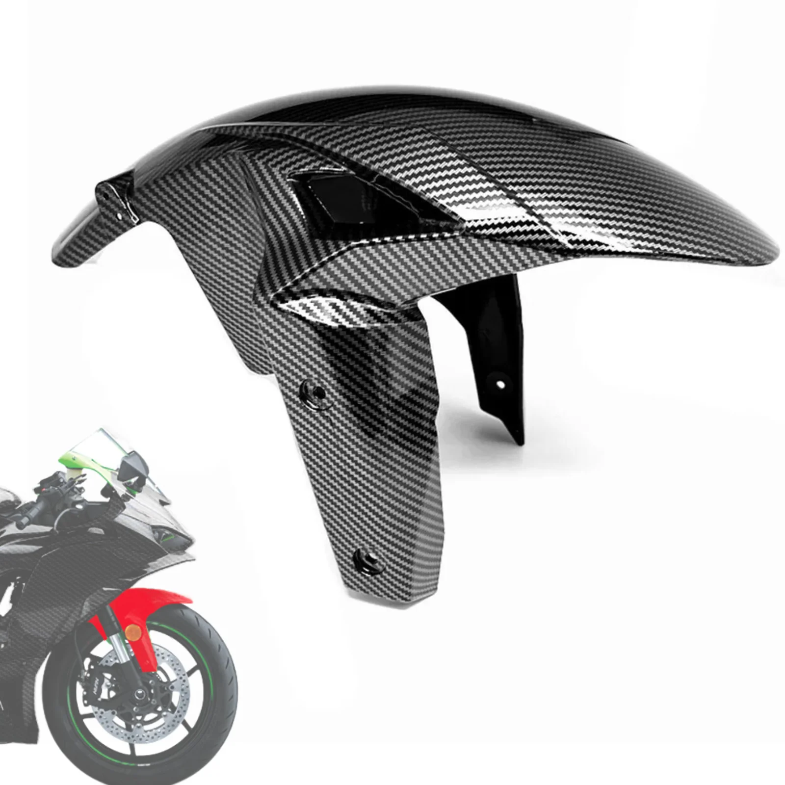 

Carbon Fiber Pattern Front Fender Mudguard Mud guard Panels Frame Fairing Cowls for kawasaki zx6r zx 6r 2019 - 2023