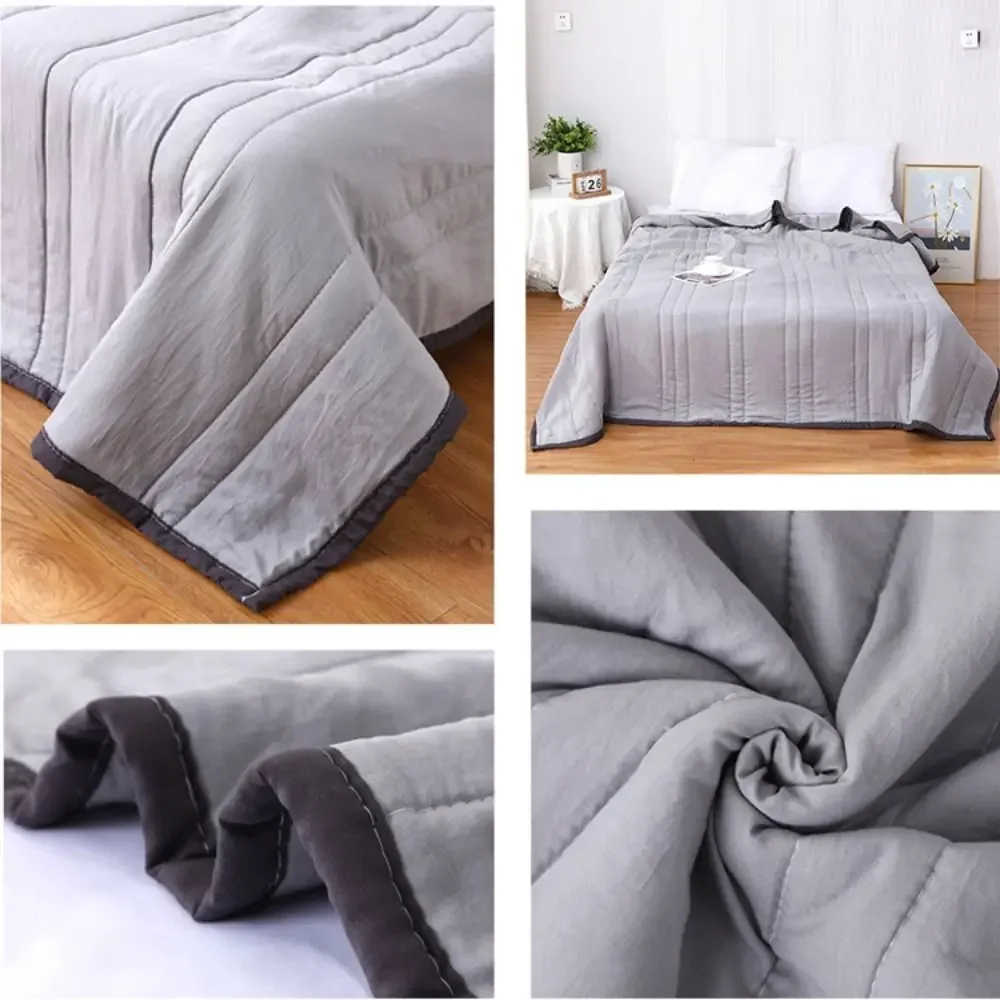 Washed Cotton Summer Cooling Comforter Reversible Lightweight Cooling Blanket Quilt Breathable Soft Autumn Thin Quilt  거위털이불