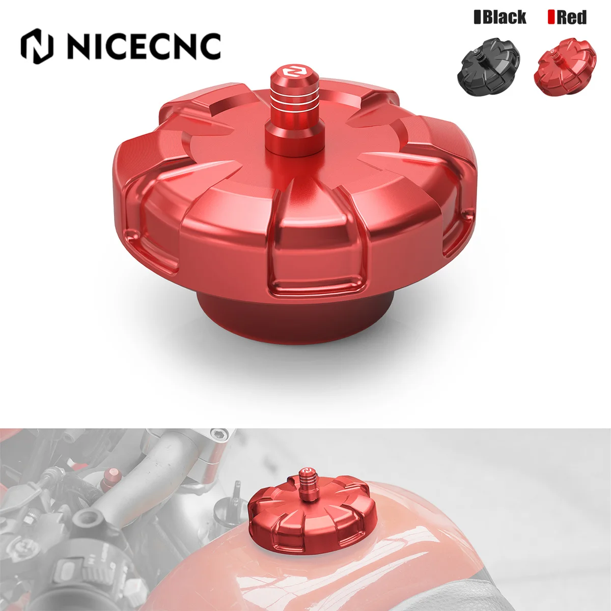 NICECNC Aluminum Motorcycle Fuel Tank Cap Vent Valve Kit For 2025 Honda XR 650L XR650L XR 650 L 1993-2025 2024 2023 2022 2021