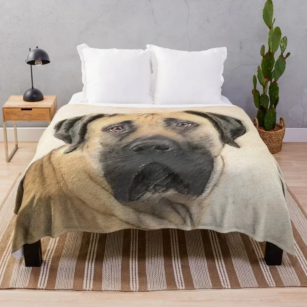 Boerboel Painting - Manta decorativa con diseño de perro original y adorable, manta suave y cómoda para leer y ver televisión
