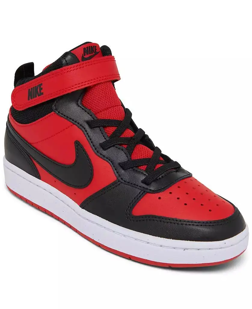 Nike | Little Kids Court Borough Mid 2 Adjustable Closure Casual Sneakers from Finish Line