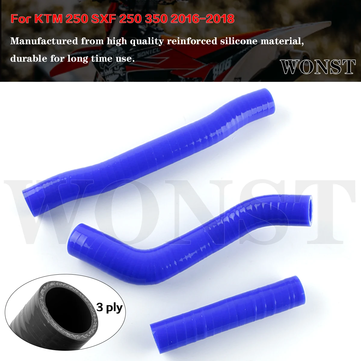 

For 2016 2017 2018 KTM 250 SXF 250 350 Silicone Radiator Coolant Hose