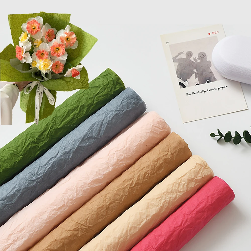 5 sheets/pack of Xue Nai fluffy hand-kneaded paper wrinkled paper waterproof matte native paper bouquet packaging flowers and fl