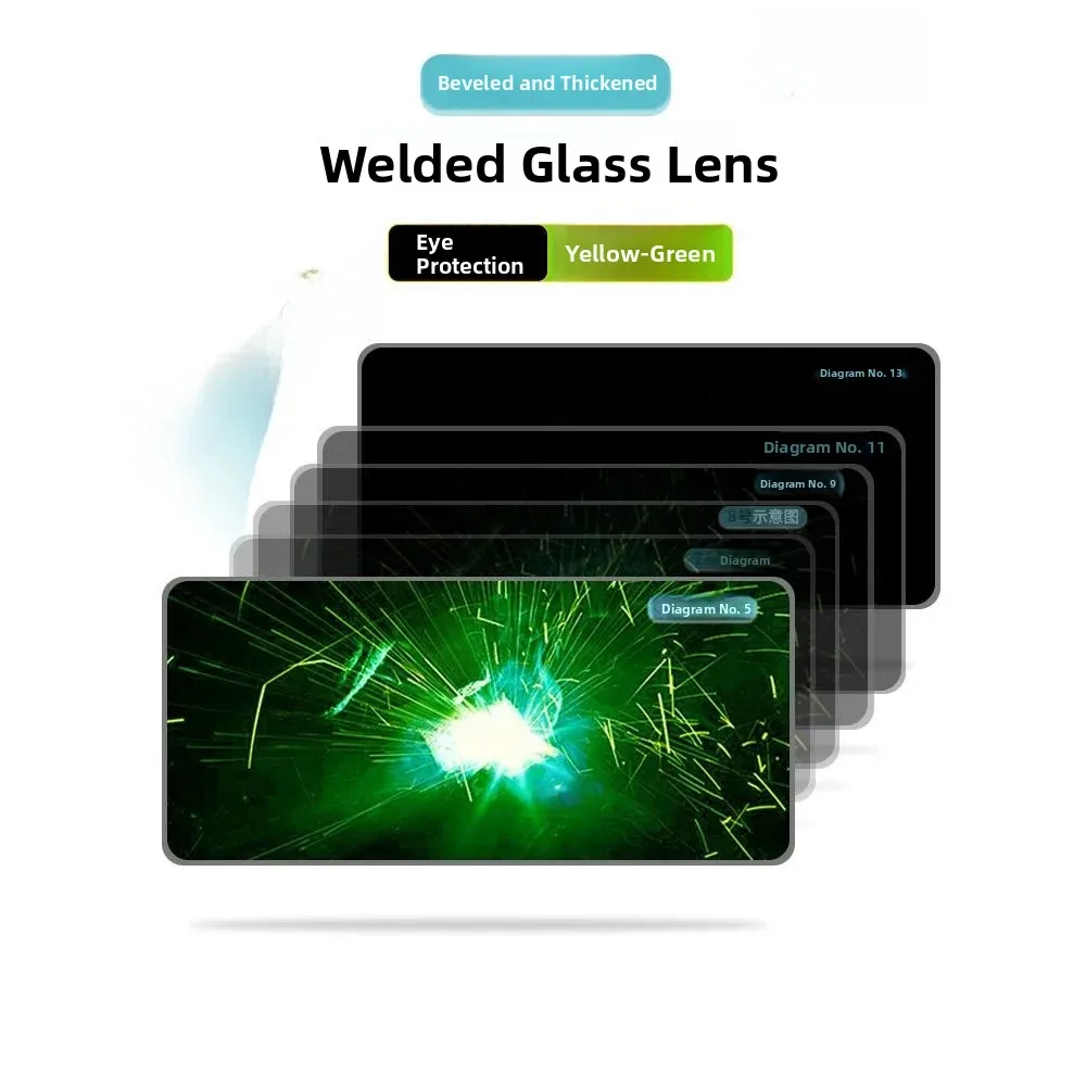 Transparent Welding Glasses Green Glass Protection Goggles Cap with  Grinding for Arc Welding Black White Blue Light Prot...