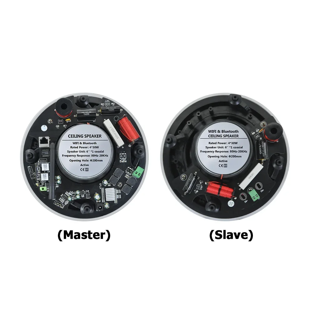 2 pçs alto-falante de teto 6 polegada bluetooth wifi classe d amplificador alta fidelidade estéreo sistema som cinema em casa para sala estar