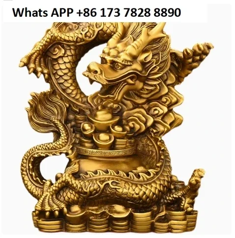 Rame Lucky Animal Drago Ornamenti Tesoro Drago Zodiaco Home Desktop Statue Decor