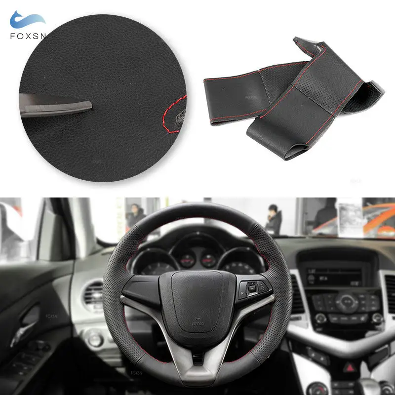 Car Accessories Steering Wheel Leather Cover For Chevrolet Cruze 2009-2014 Orlando 2010-2015 Aveo 2011-2014 Ravon R4 2016-2018