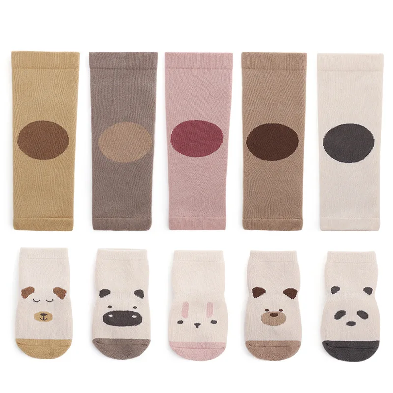 Cute Cartoon Baby Girls Boys Toddlers Leg Warmer Cotton Non Slip Floor Walking Socks Set Kids Winter Warm Stocking Leggings