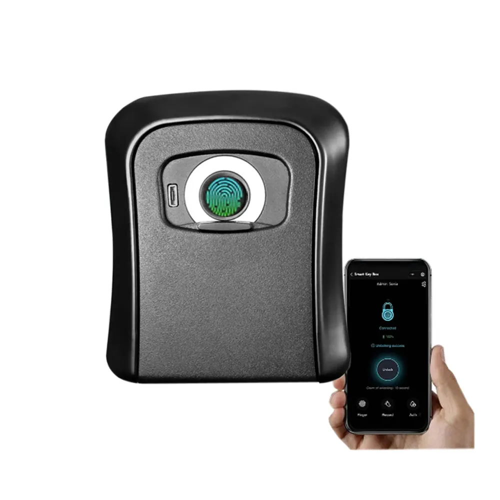 smart fingerprint lock box key security wall mounted mobile phone app conexao remota caixa de controle exterior 01