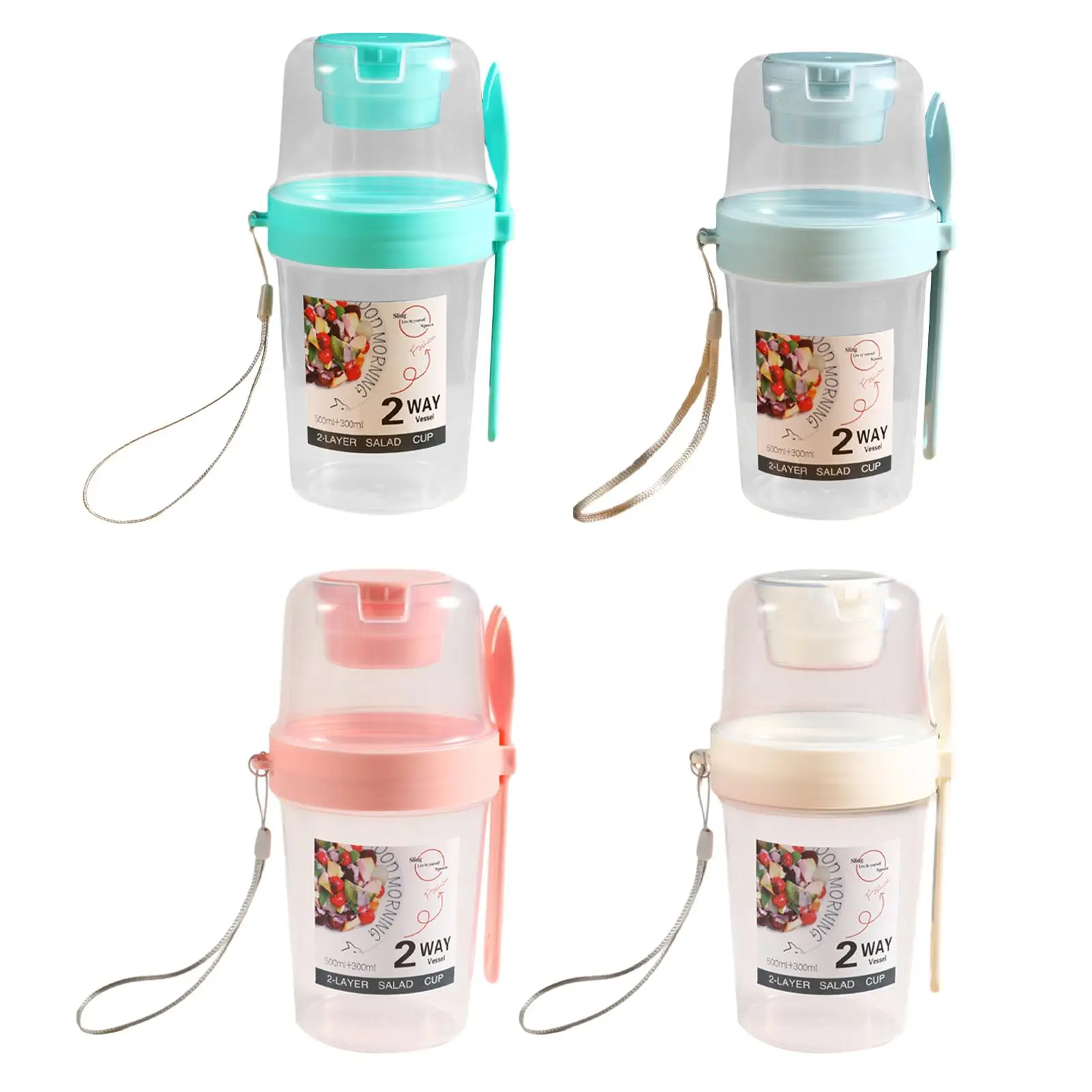 Salad Cup with Salad Dressing Holder Salad Storage Cup for Picnic Work Travel