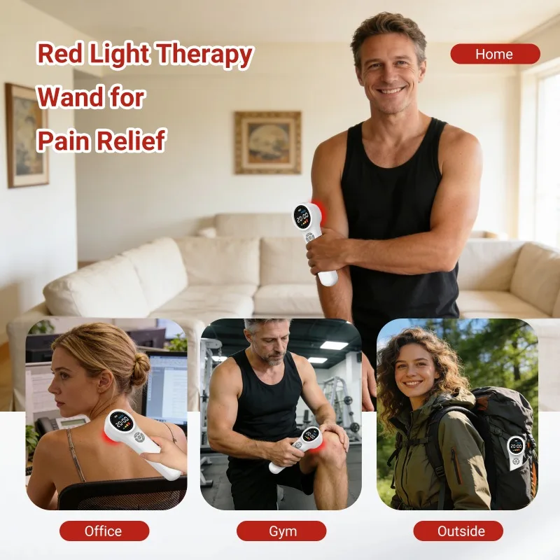 1760mW 660nm 810nm 980nm Photobiomodulation LLLT NIR Cold Laser Therapy - Handheld Pro for Frozen Shoulder Pain Relief Home Use