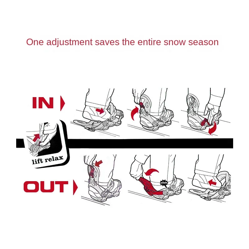 ربط على الجليد قابل للتعديل لجميع الجبال للمبتدئين، ربطات على الجليد الممتصة للصدمات، ربطات التزلج سريعة الفك