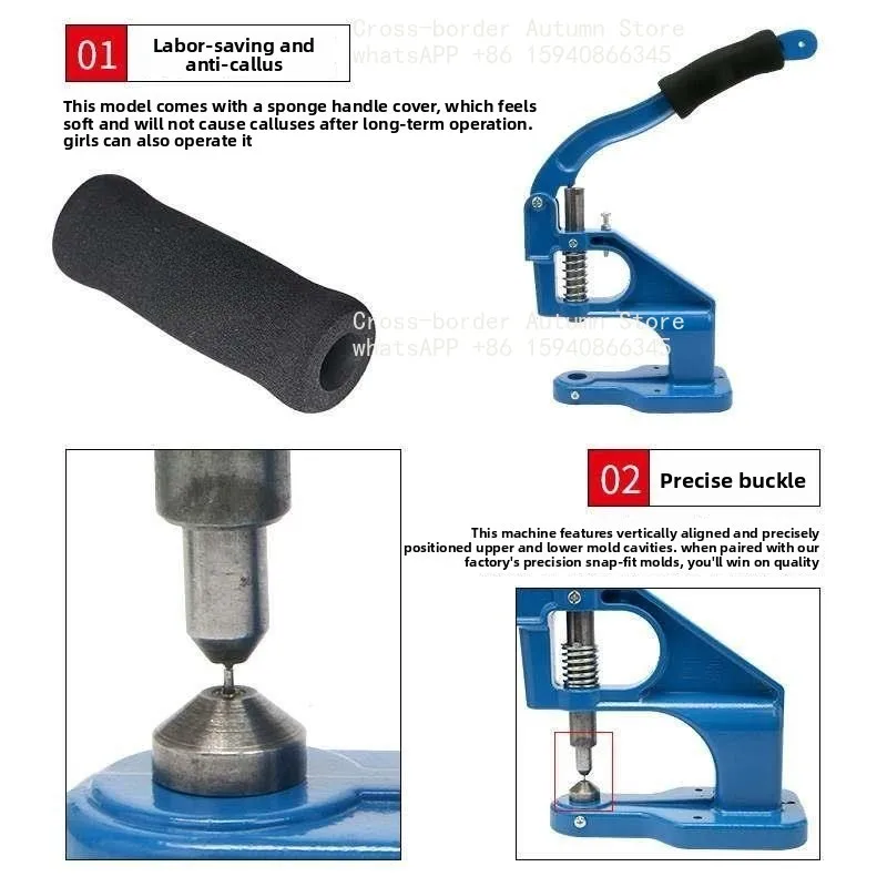 Hand Press Aluminum Button Machine Five-claw Resin Four-in-One Button Rivet Installation Tool