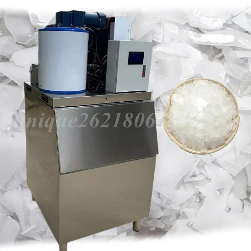 

High Quality Flake Ice Machine Ice Cube Making Machine 1100w Ice Machine For Preserving and Cooling Fish/Meat/Seafood Snow Maker