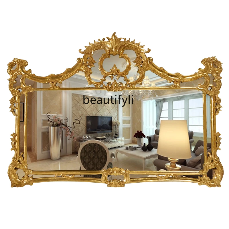 

European American living room sofa background wall enigma mirror fireplace decorative mirror bathroom bathroom mirror