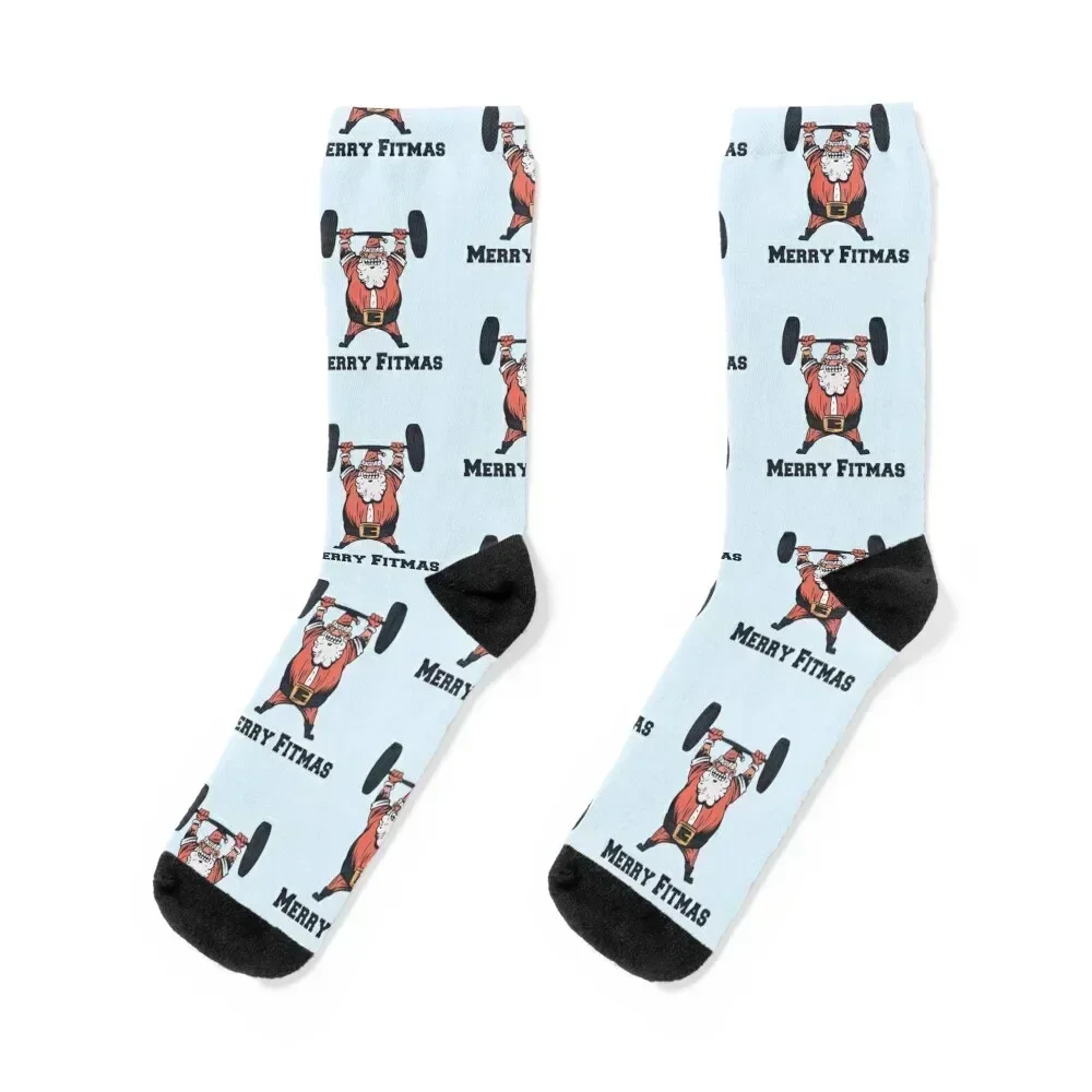 

Santa Powerful Workout Socks Run christmas gift soccer anti-slip hockey Male Socks Women's