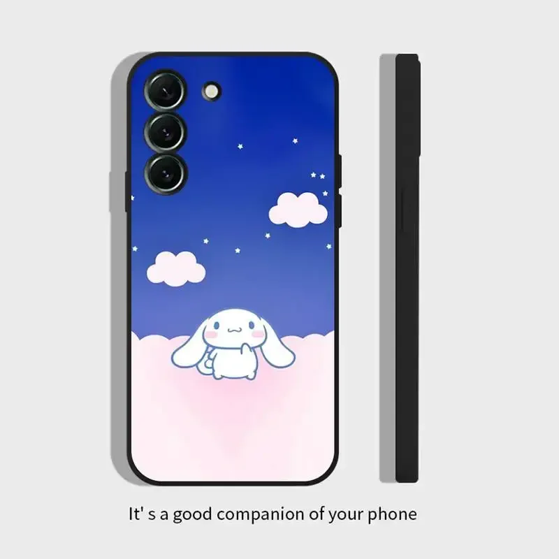 C-Cinnaroll- Cute Cartoon Phone Case For Samsung Galaxy,S,23,22,21,20,10,e,9,8,7,6,5G,plus,edge,ultra,lite Black Soft Cover