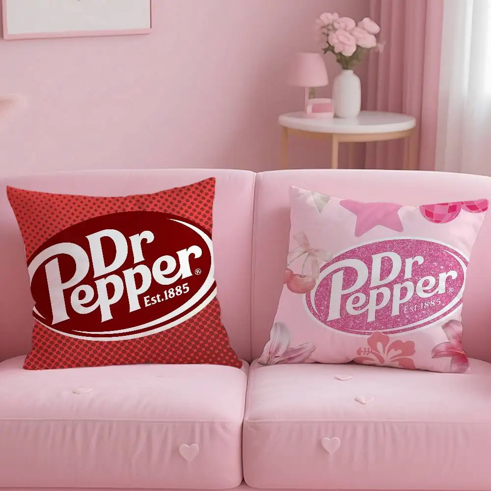 Funda de almohada D-Dr Peppers a la moda, funda de almohada antipolvo con cremallera Invisible, funda de cojín de sofá de felpa